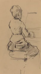 Giovane donna seduta al pianoforte [verso], c.1890